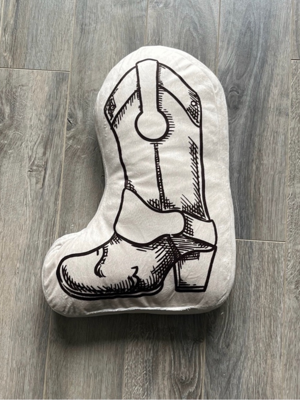 Western Boot Print Cushion and Matching Throw Set - Cream and Brown - Picture 2 of 5